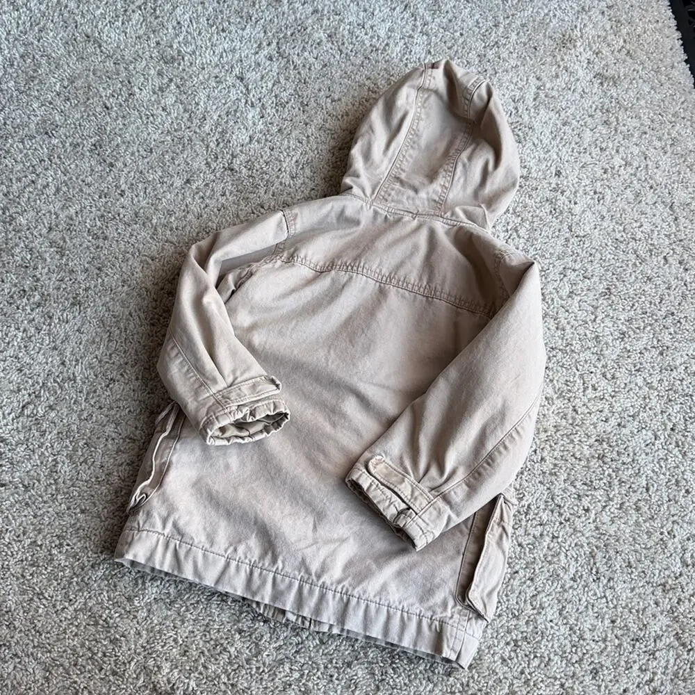 GAP Tan Kids Lined Toggle Jacket with Hood Size 5T